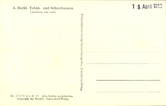 Postcard Landsberg am Lech Upper Bavaria, aerial photograph