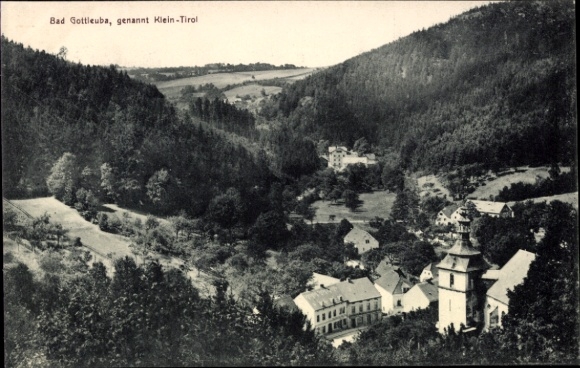 Ak Bad Gottleuba, Klein Tirol, dorp, landschap