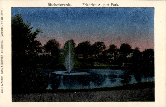 Luna Postcard Bischofswerda in Saxony, Friedrich-August-Park