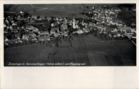 Ak Gammertingen in Württemberg, Luftaufnahme von  Hohenzollern, Dorfansicht, Kirche