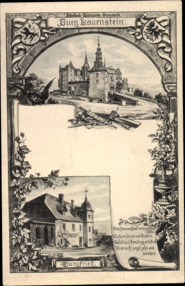 Ak Ludwigsstadt in Opper-Franken, kasteel Lauenstein, donjon