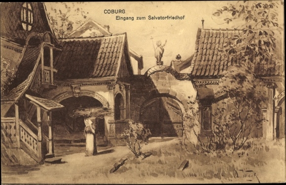Artist PC Wiegk, Coburg, entrance to the Salvator cemetery