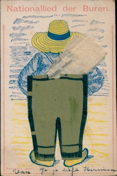 Leporello Postcard National Song of the Boers, Boer War, Transvaal