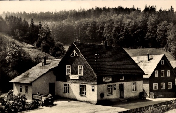 Postcard Fehrenbach Masserberg in Thuringia, Black Forest house, rural surroundings, atmosphere