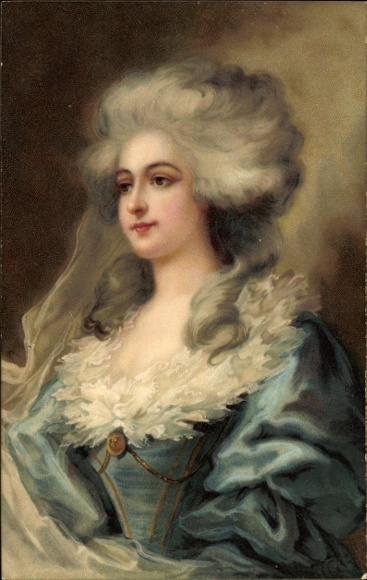 Artist Postcard Female Portrait, Philomene, Meissner & Book Series Miniatures Episode 1
