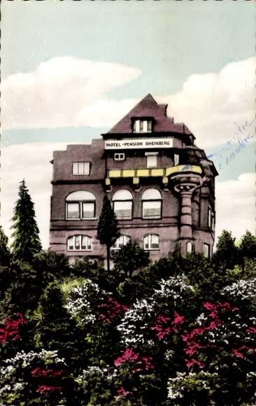 Ak Koblenz Urbar am Rhein, Hotel Pension Rheinberg mit Garten