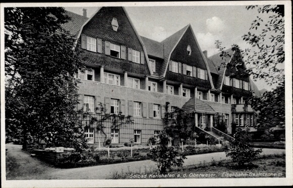 Postcard Bad Karlshafen on the Upper Weser Hesse, Railway Officials' Home
