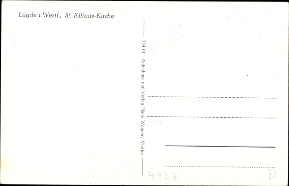 Postcard Lügde in the Weserbergland, St. Kilians Church