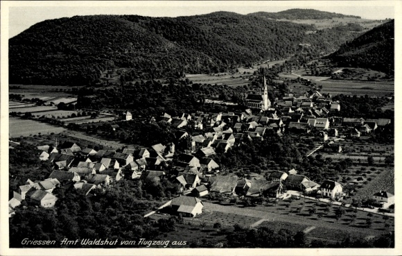 Ak Grießen im Klettgau Baden, Fliegeraufnahme