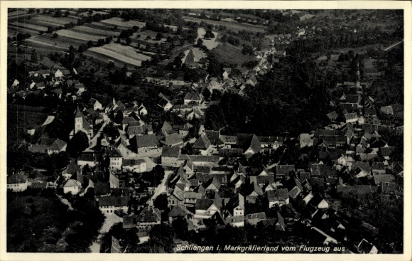 Postcard Schliengen in the Black Forest, aerial photograph
