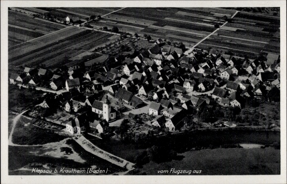Postcard Klepsau Krautheim an der Jagst Baden, aerial photograph