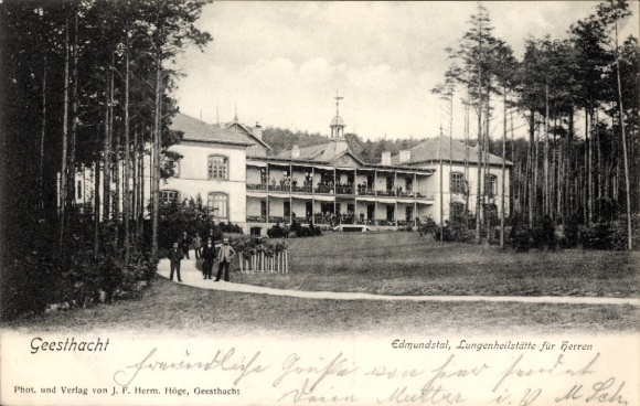 Postcard Geesthacht on the Elbe, Edmundstal, lung sanatorium for men