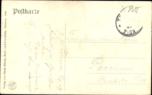 Ak Teterow in Mecklenburg, Friedrich Franz Straße mit Post