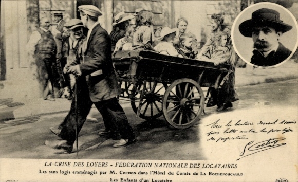 Postcard Paris, La Crise Des Loyers, Fédération Nationale des Locataires, Les sans logis emménagés