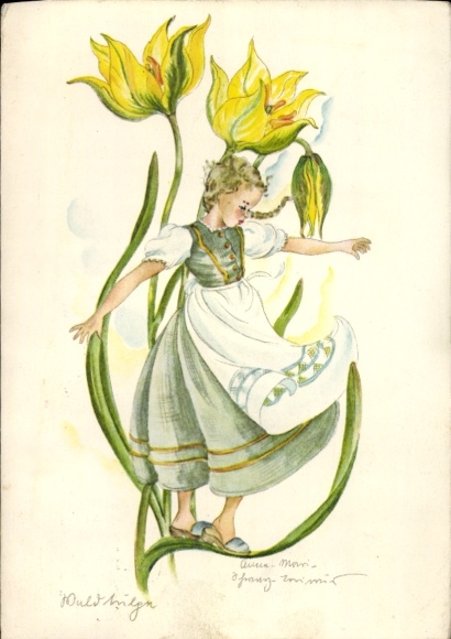 Artist PC Black Torinus, Anna, girls, yellow flower