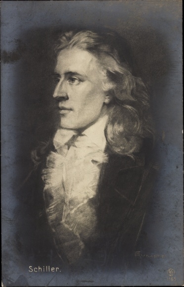 Artist Postcard Rumpf, writer Friedrich von Schiller, portrait