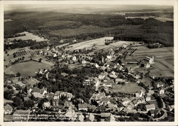 Postcard Schömberg in the Black Forest Württemberg, aerial photograph