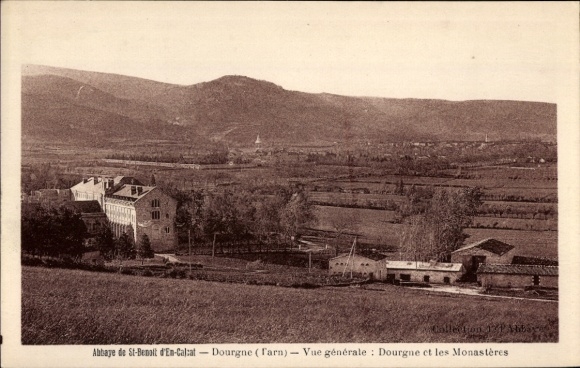 Postcard Dourgne Tarn, Benedictine Abbey En Calcat