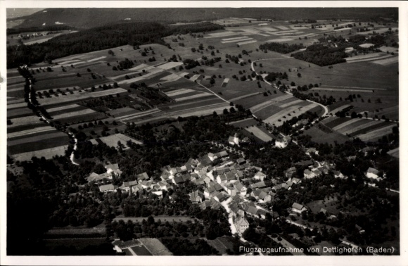 Postcard Dettighofen Baden, aerial photograph