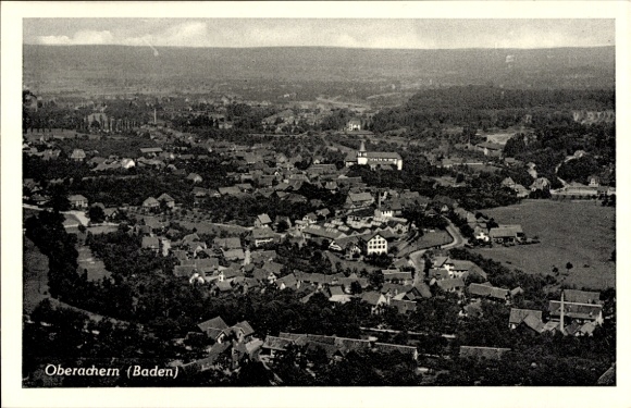 Postcard Oberachern Achern Baden Württemberg, city panorama, aerial photograph