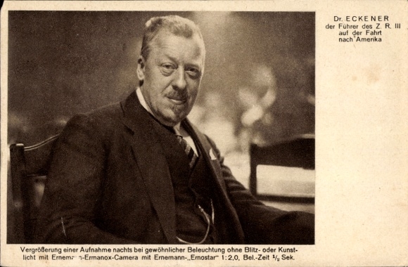 PC of Dr. Eckener on the way to America, Ernemann-Ermanox advertisement