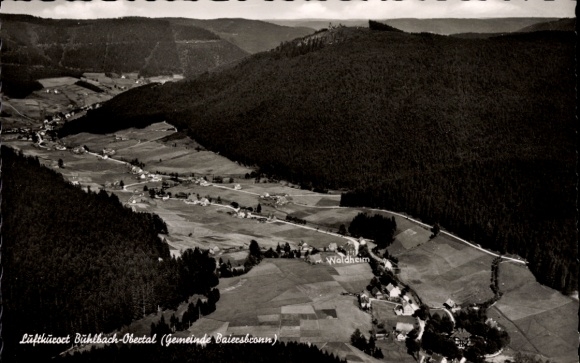 Ak Obertal Buhlbach Baiersbronn im Schwarzwald, Fliegeraufnahme