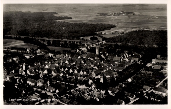Postcard Leipheim an der Donau Swabia, aerial photograph