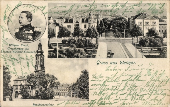 Ak Weimar in Thüringen, Wilhelm Ernst, Großherzog von Sachsen-Weimar-Eisenach, Residenzschloss