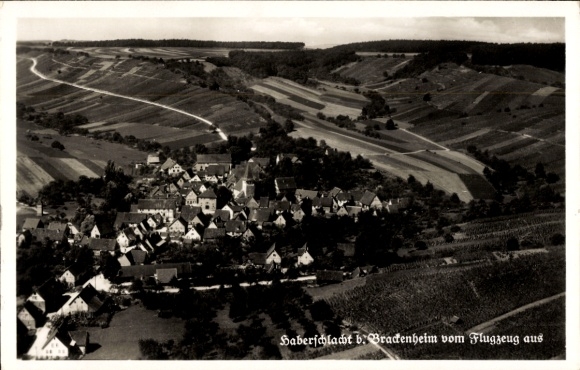 Postcard Haberschlacht Brackenheim an der Zaber Württemberg, aerial photograph
