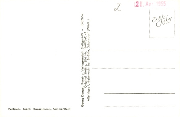 Postcard Simmersfeld in the Black Forest, aerial photograph