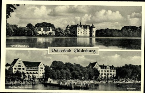 10 alte Ak Glücksburg, diverse Ansichten
