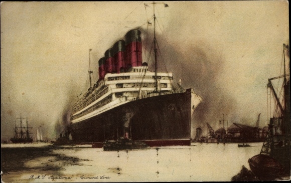 Ak stoomboot RMS Aquitania, Cunard Line