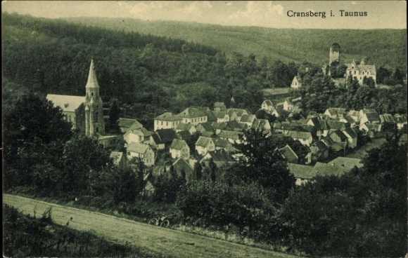 Postcard Kransberg Usingen in Hesse, total view of the town and surroundings