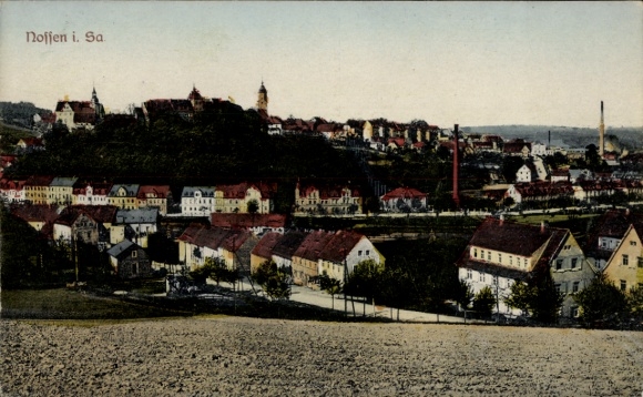 Postcard Nossen in Saxony, general view