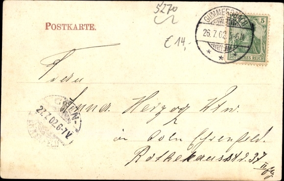 Postcard Gummersbach in the Oberberg district, Kaiserstrasse