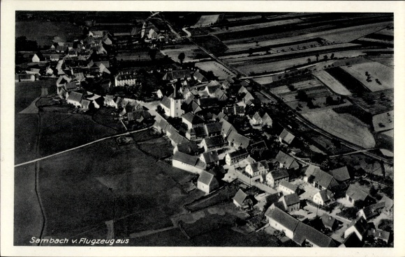 Ak Sambach Otterbach in der Pfalz, Fliegeraufnahme