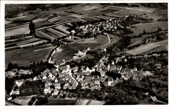 Postcard Adolzfurt Bretzfeld in Württemberg, Scheppach, aerial photograph