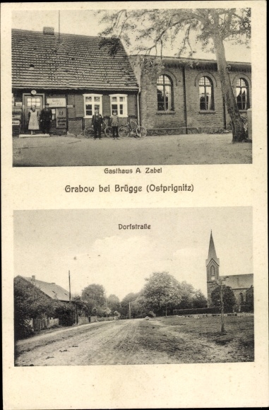 PC Brügge Halenbeck Rohlsdorf Prignitz, Inn A. Zabel, Dorfstrasse, church