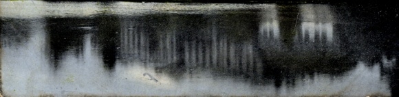 Ak Freiberg in Sachsen, Schwarz-weiß Bild, unscharf, Reflexionen auf Wasserfläche, historische...
