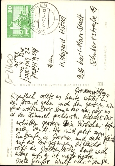 Postcard Wismar in Mecklenburg Western Pomerania, Alter Schwede and Reuterhaus