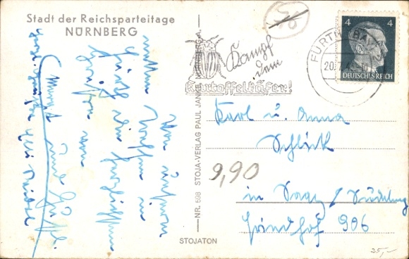 Postcard Nuremberg, Nazi Party Rally Grounds, Grandstand on the Zeppelin Field