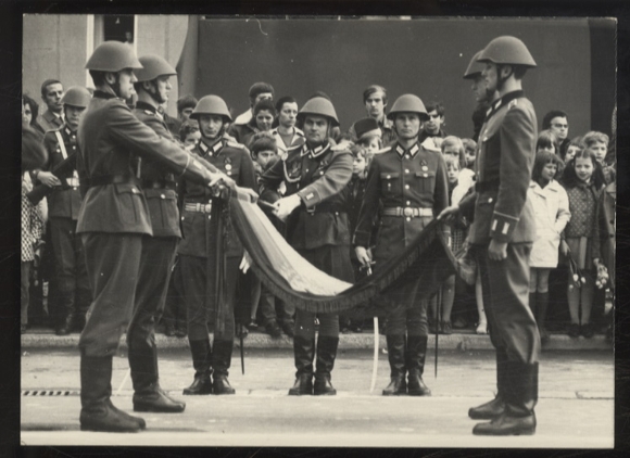 Photograph of DDR NVA soldiers presumably during their swearing-in ceremony
