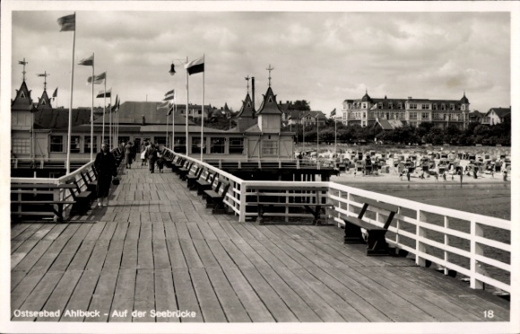Photo Baltic Sea resort Ahlbeck Heringsdorf on Usedom, beach, lake, pier