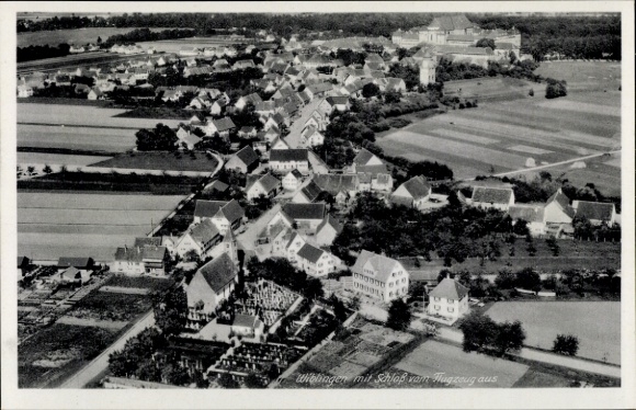 Postcard Wiblingen Ulm on the Danube, panorama, castle, aerial photograph