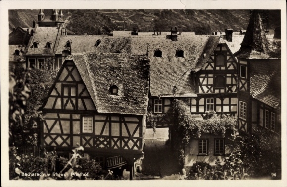 Bacharach am Rhein, Posthof, half-timbered houses