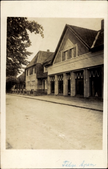 Photo Postcard Apen in Oldenburg Ammerland, Tebje commercial building