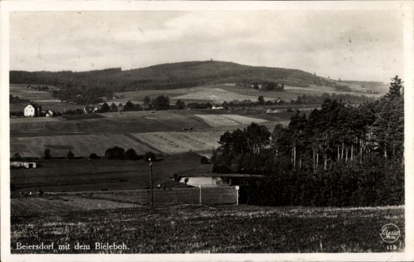 Ansichtkaart Beiersdorf in Oberlausitz, algemeen beeld, Bieleboh