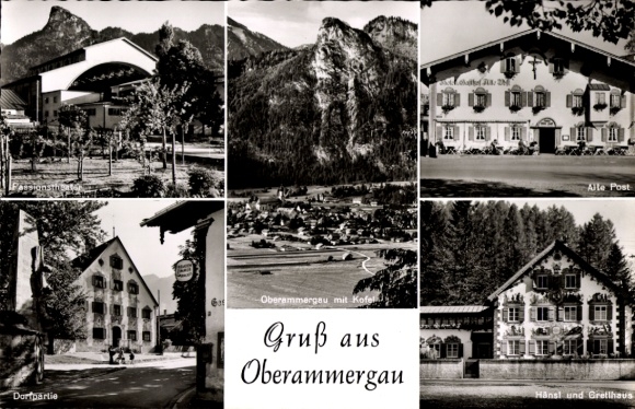 PC Oberammergau in Upper Bavaria, black and white pictures, Kofel, Hänst and Gretlhaus, village party