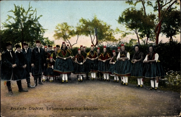 Postcard Hessian costume, a Saturday afternoon hour