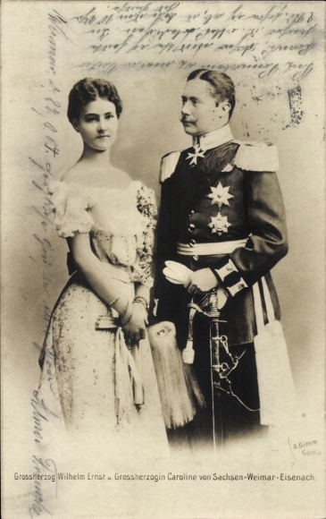 Postcard Grand Duke Wilhelm Ernst, Grand Duchess Caroline